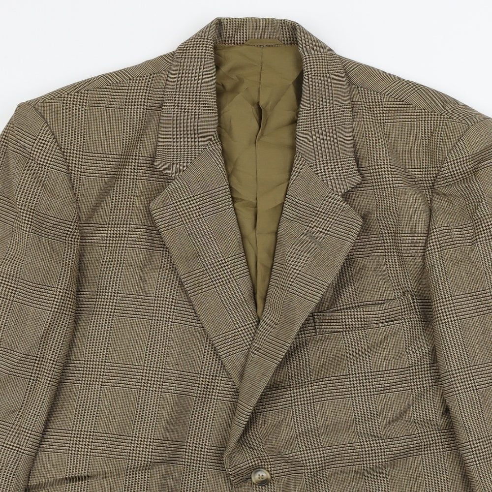 civil military tailor  Mens Brown Check  Jacket Blazer Size 38