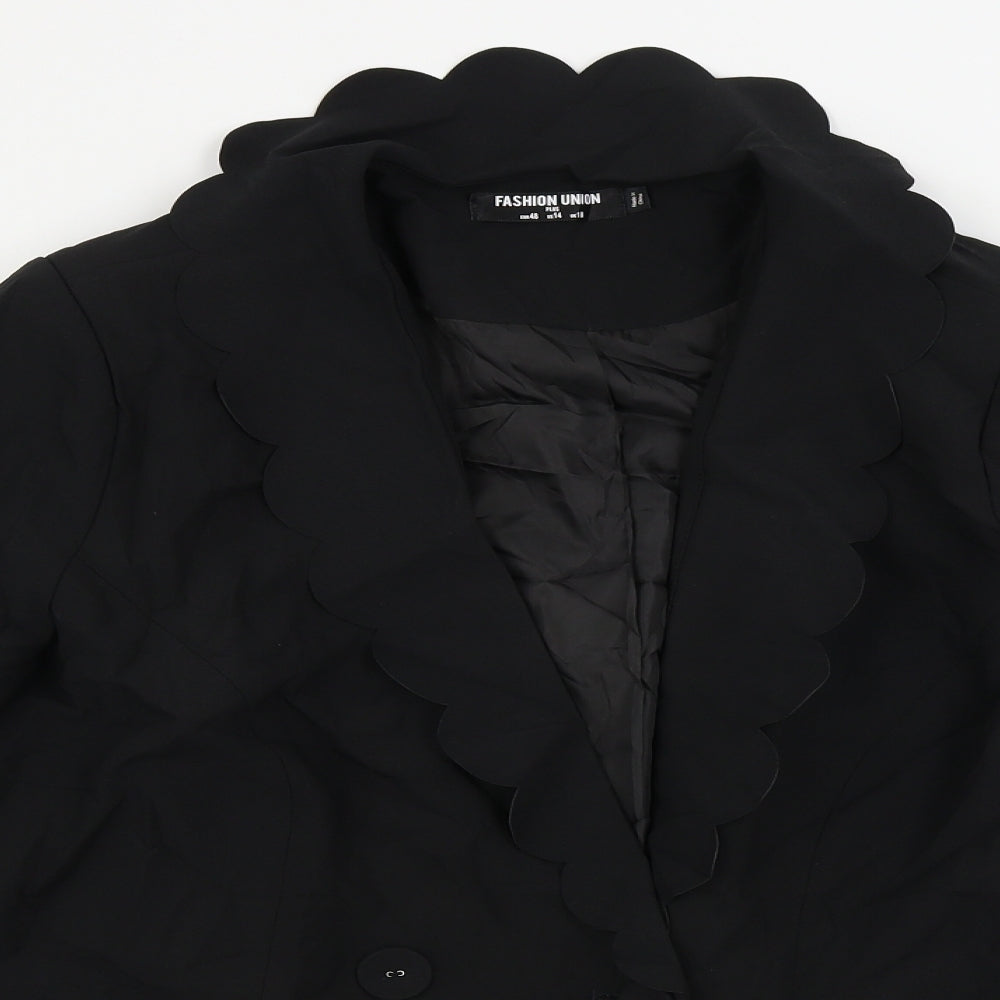 Fashion Union  Womens Black   Jacket Blazer Size 18