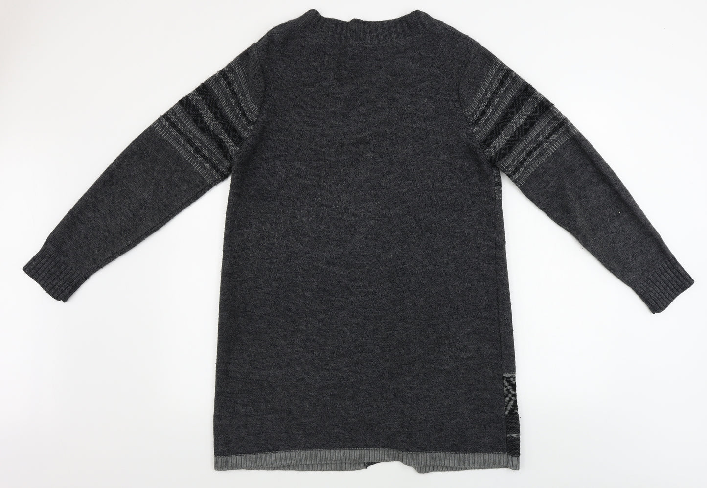 being casual  Womens Grey Geometric  Cardigan Jumper Size 12