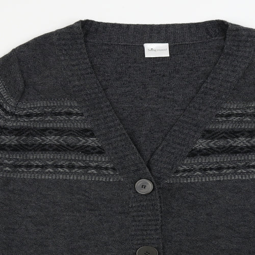 being casual  Womens Grey Geometric  Cardigan Jumper Size 12