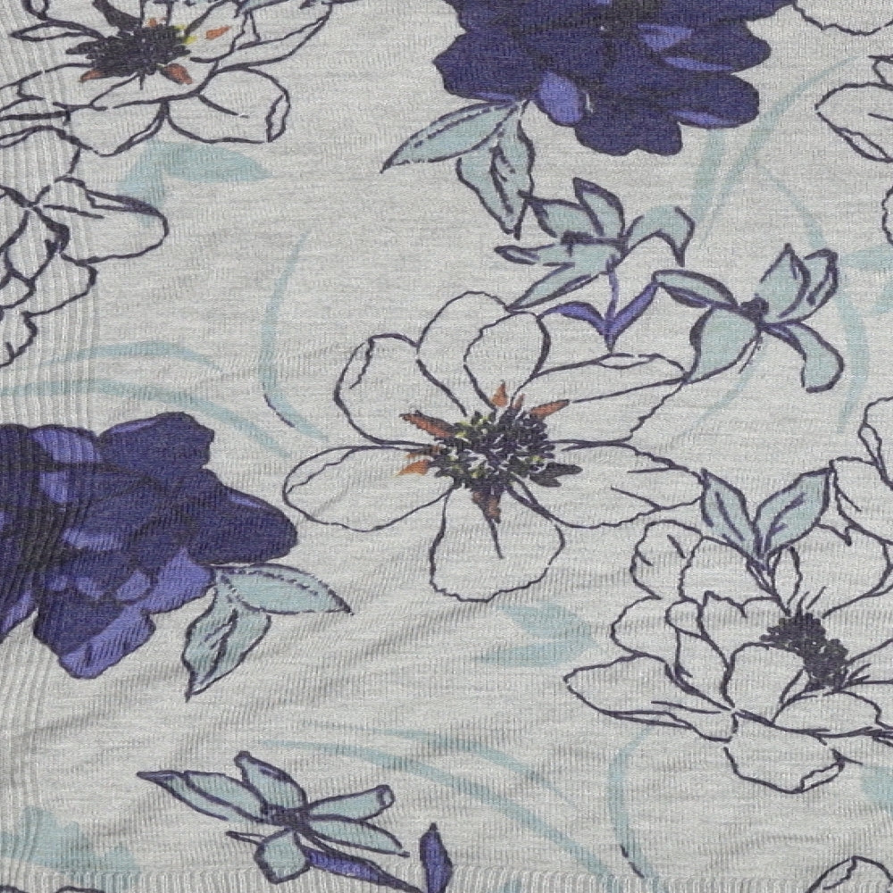 Marks and Spencer  Womens Grey Floral  Pullover Jumper Size 12