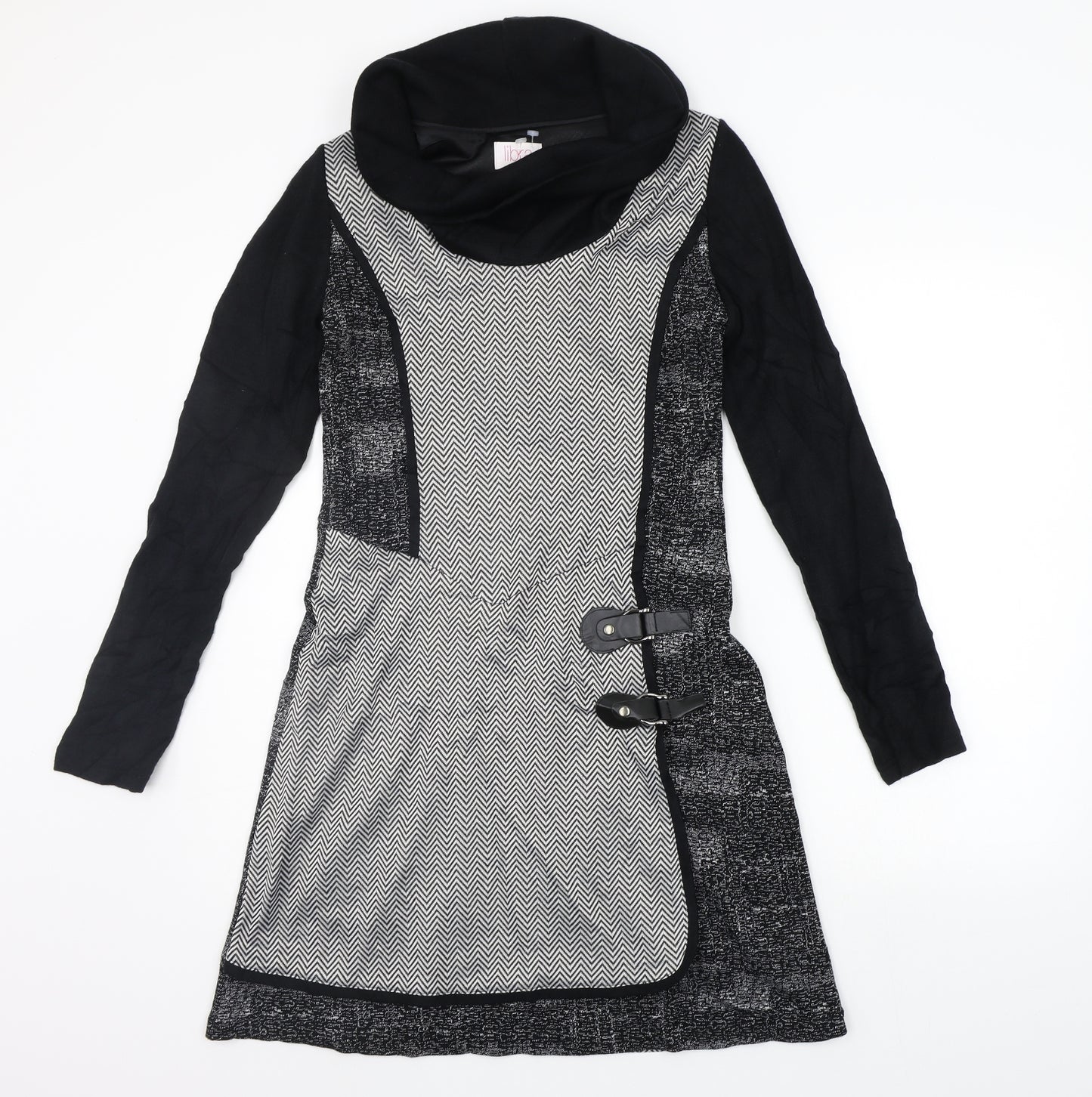 Libra Womens Black Geometric  Jumper Dress  Size 8