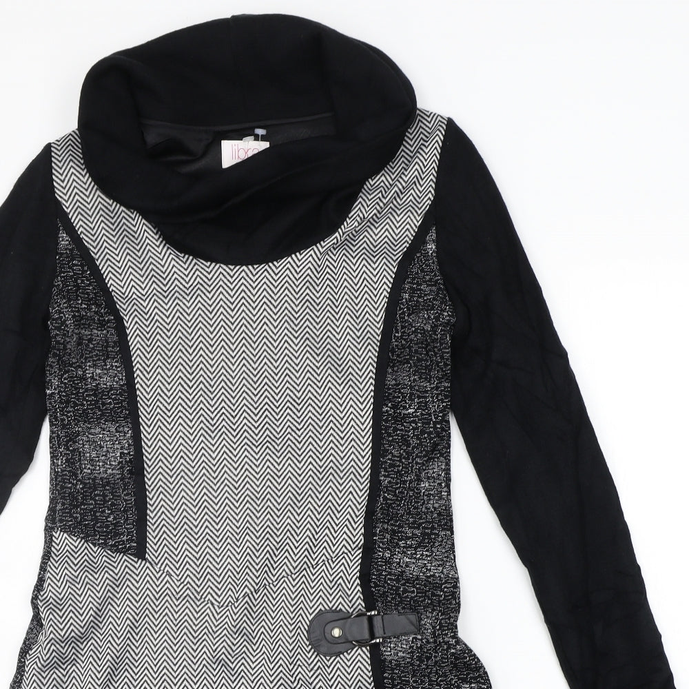 Libra Womens Black Geometric  Jumper Dress  Size 8