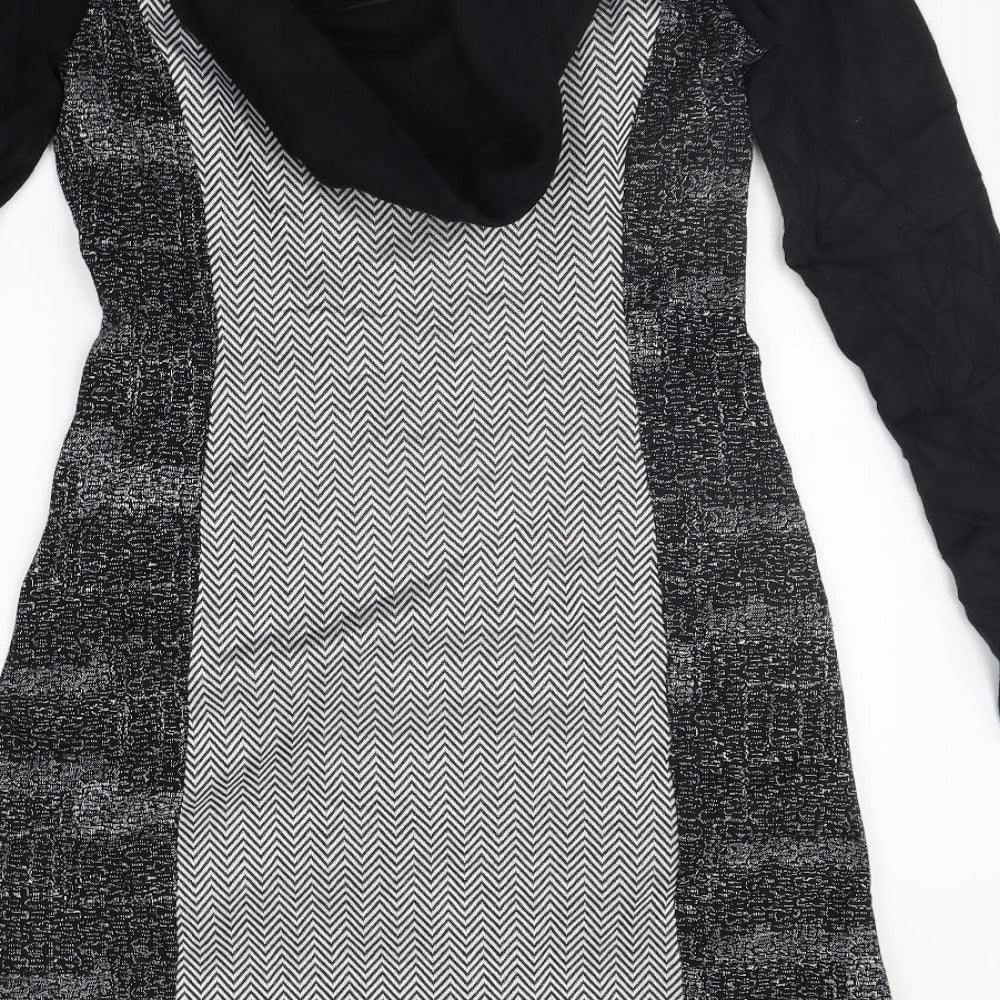 Libra Womens Black Geometric  Jumper Dress  Size 8