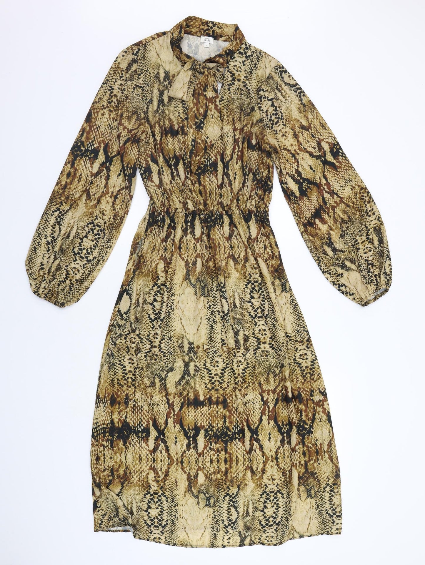 River Island Womens Beige Animal Print  A-Line  Size 8
