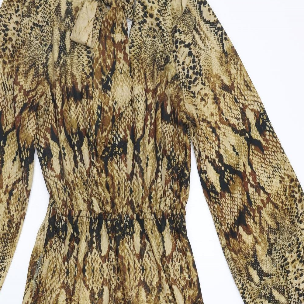 River Island Womens Beige Animal Print  A-Line  Size 8
