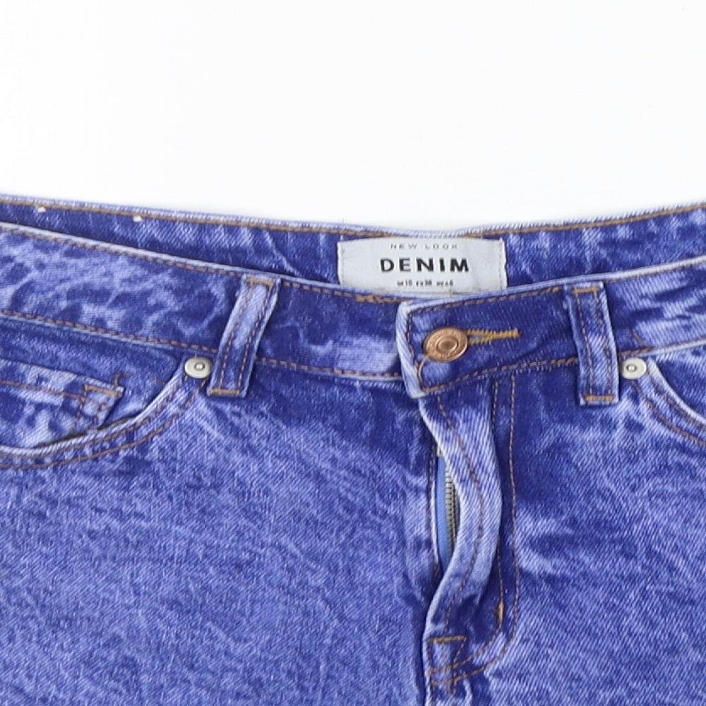 New Look Womens Blue   Cut-Off Shorts Size 10