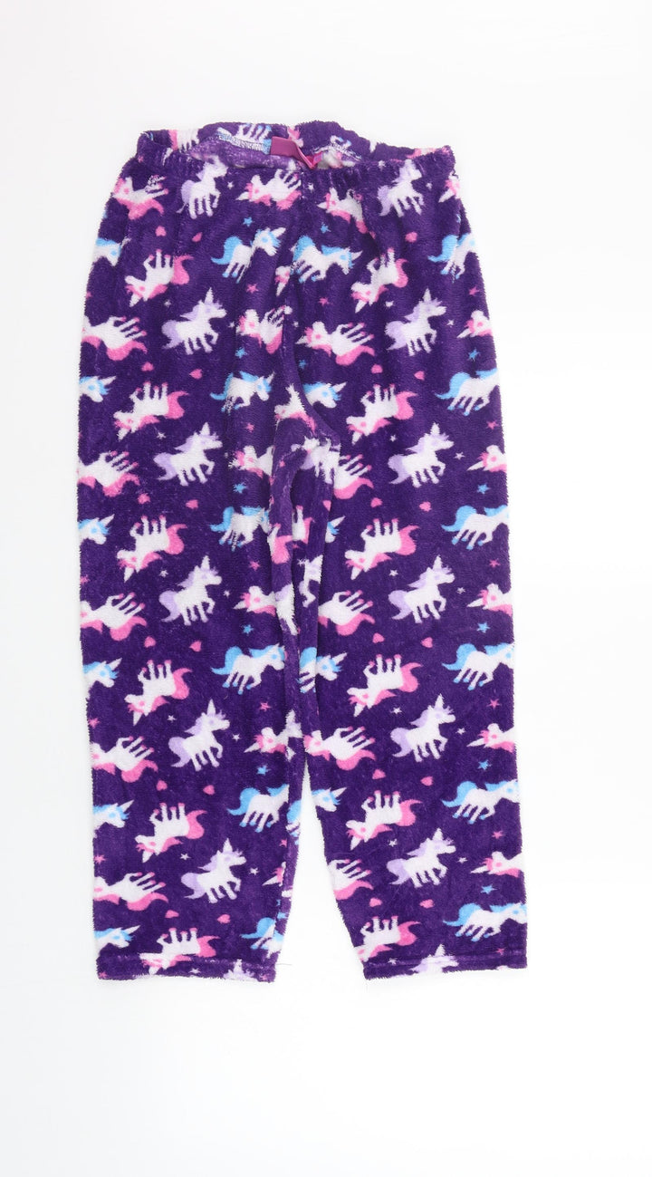 selena girl Girls Purple Geometric Top Pyjama Pants Size 11-12 Years - Elasticated Waist