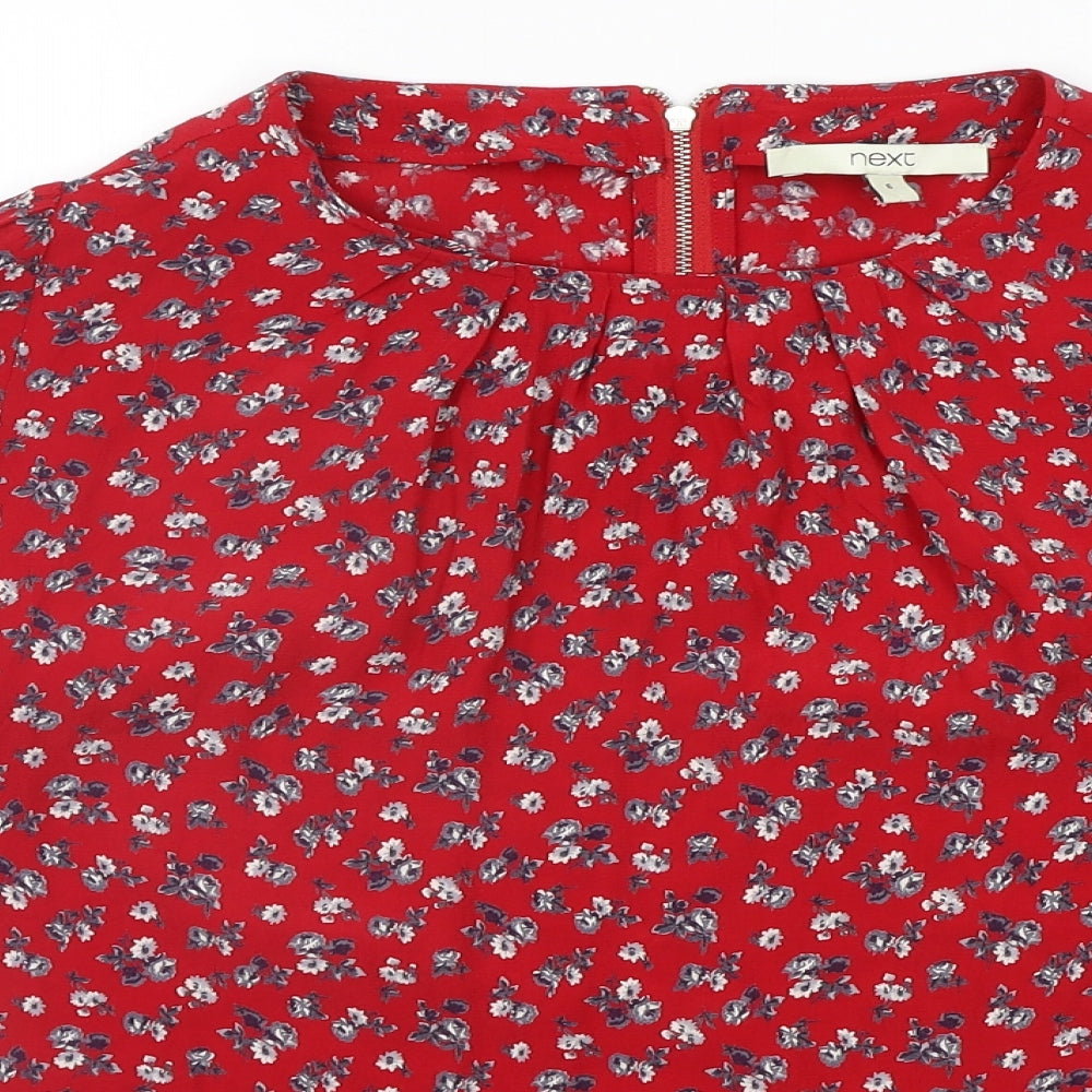 NEXT Womens Red Floral  Basic Blouse Size 6