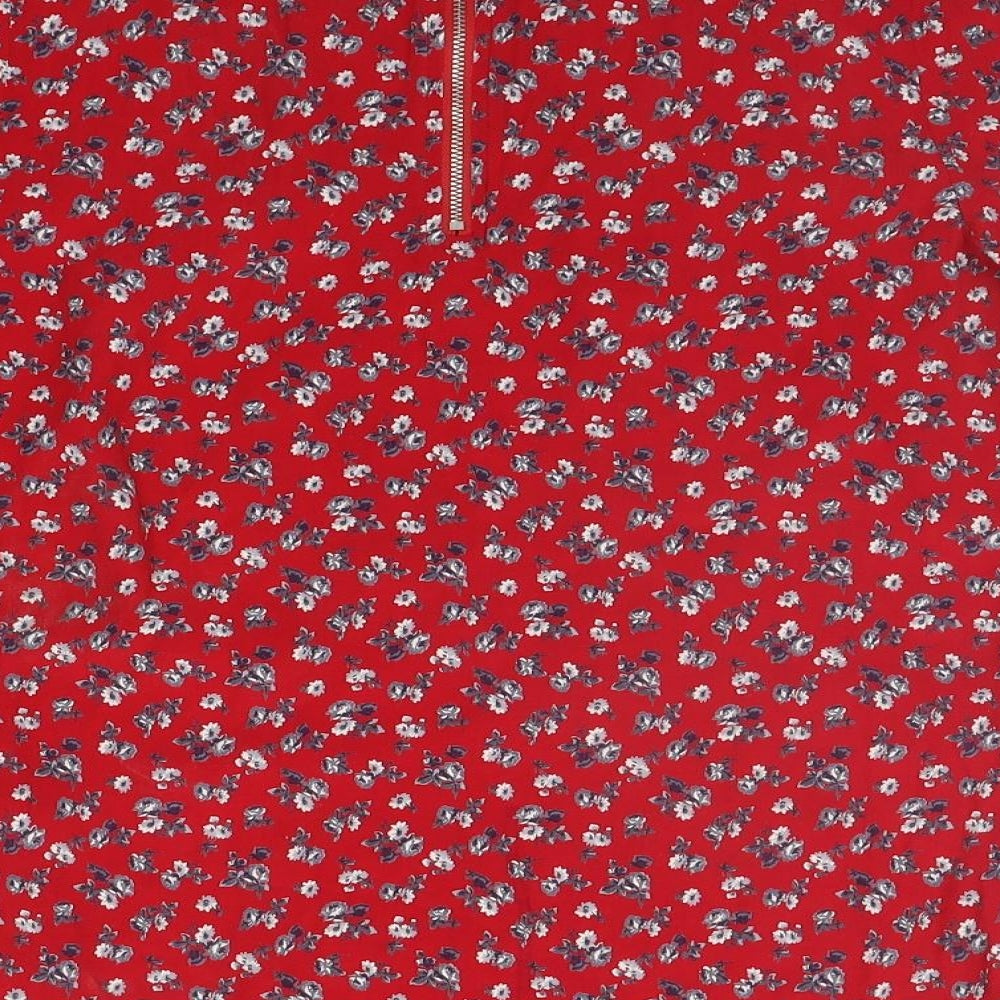 NEXT Womens Red Floral  Basic Blouse Size 6