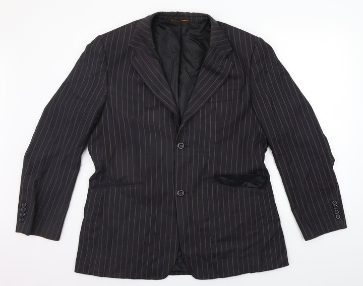 VOEUT Mens Grey Striped  Jacket Suit Jacket Size S