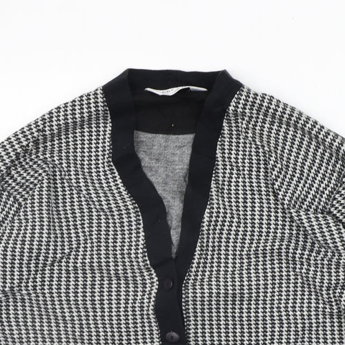 BHS Womens Grey Geometric  Cardigan Jumper Size 10