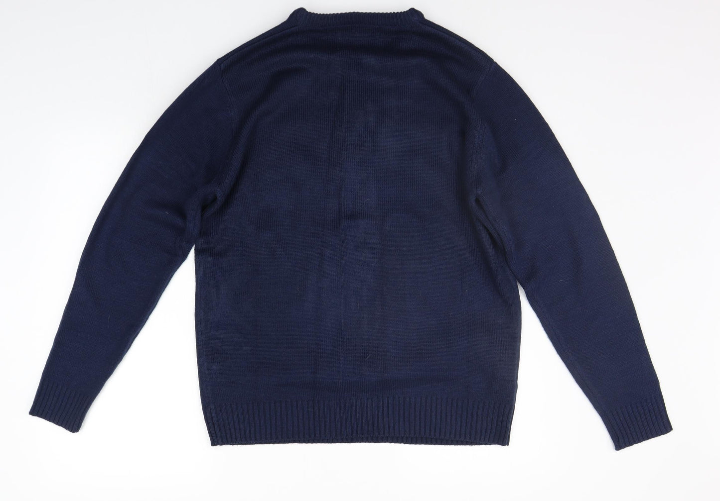 Ceader wood state Mens Blue Geometric  Pullover Jumper Size M  - CHRISTMAS