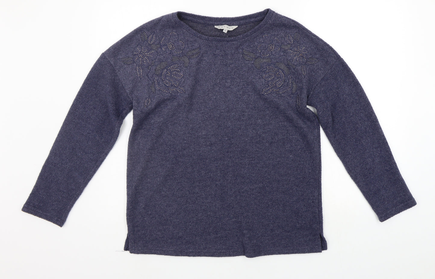 Nutmeg Womens Blue   Pullover Jumper Size 10