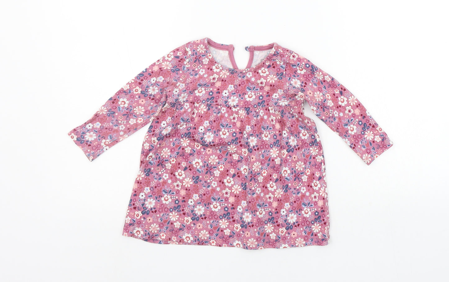 F&F Girls Purple Floral  Basic T-Shirt Size 6-9 Months