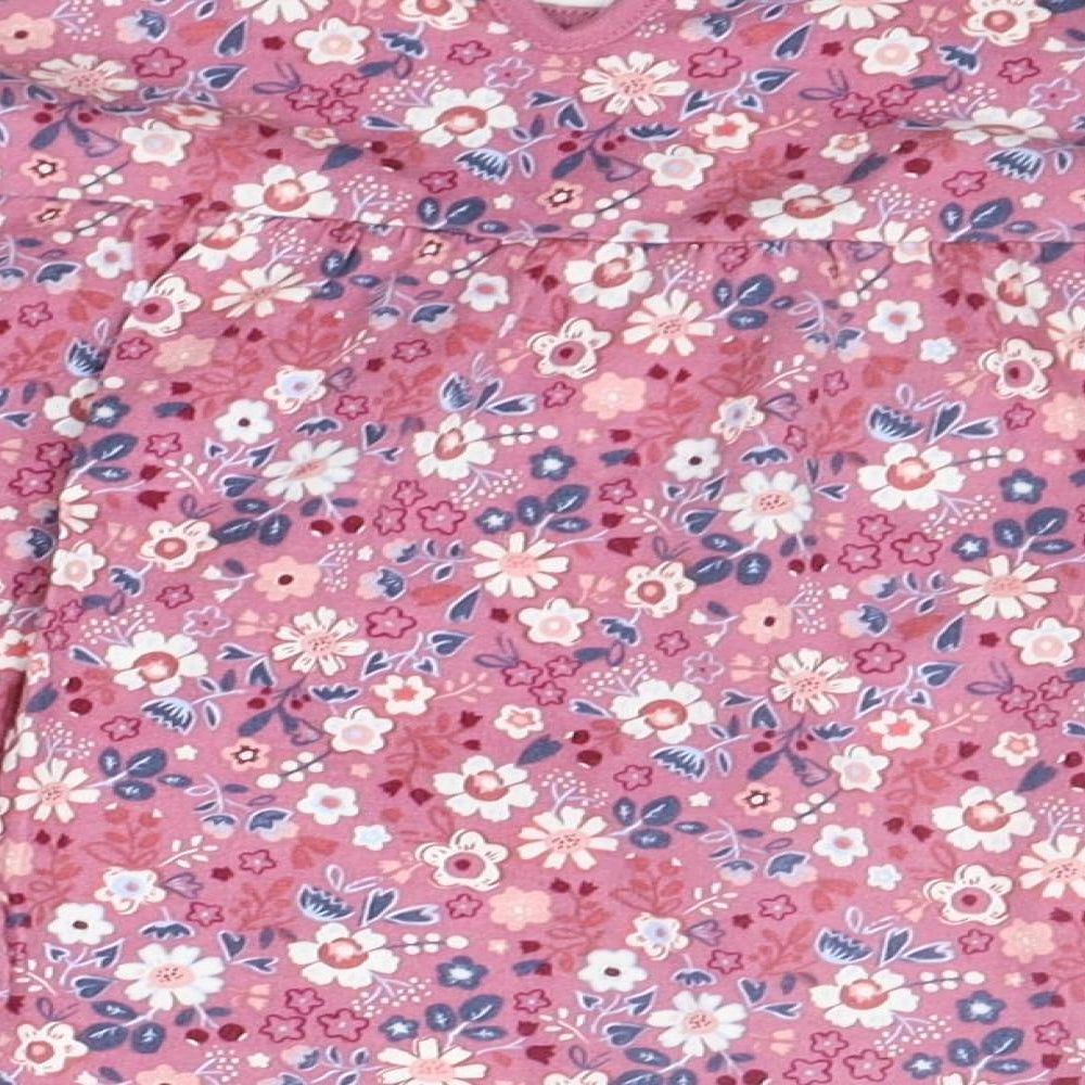 F&F Girls Purple Floral  Basic T-Shirt Size 6-9 Months