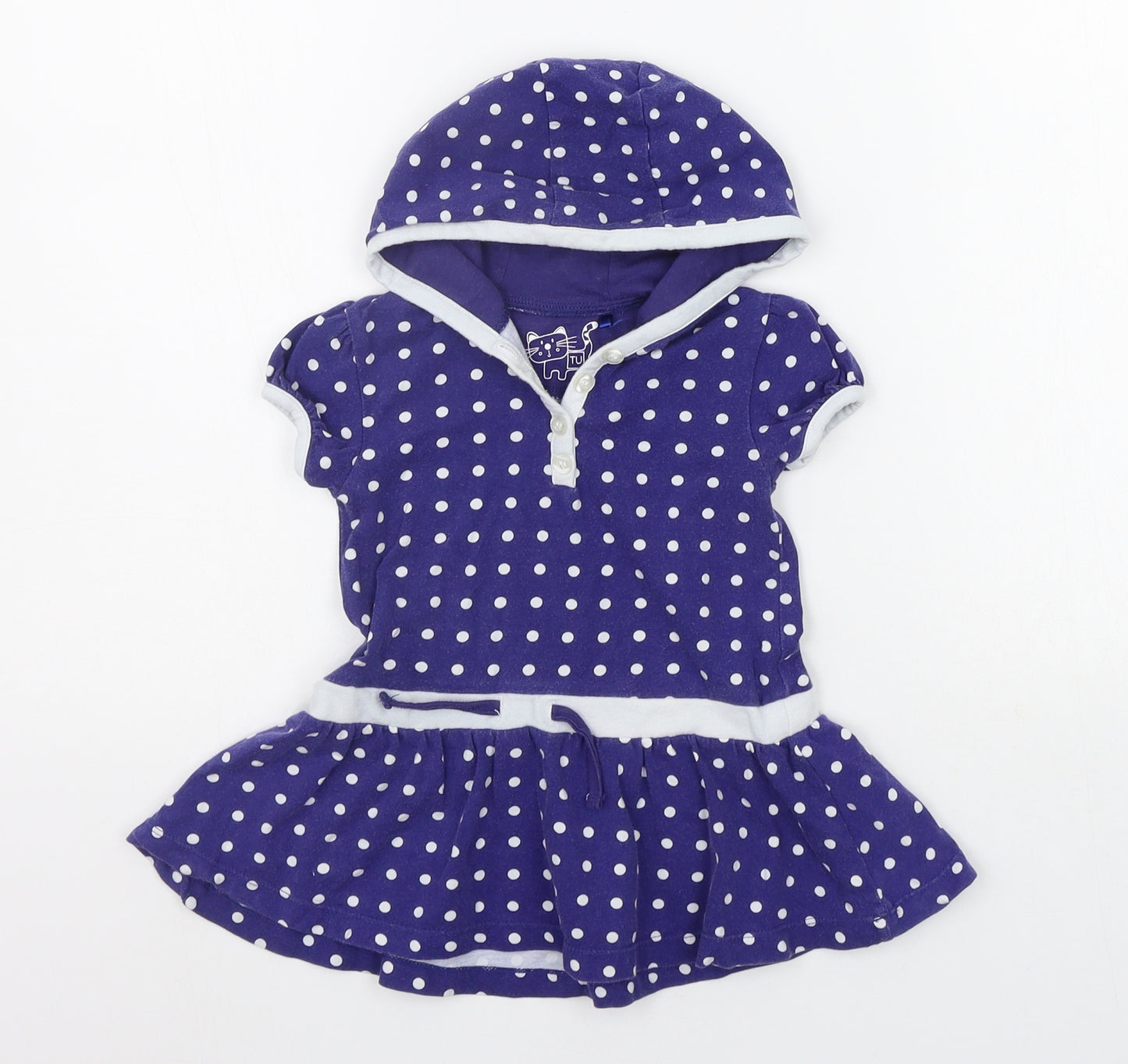 TU Girls Blue Geometric  A-Line  Size 9-12 Months