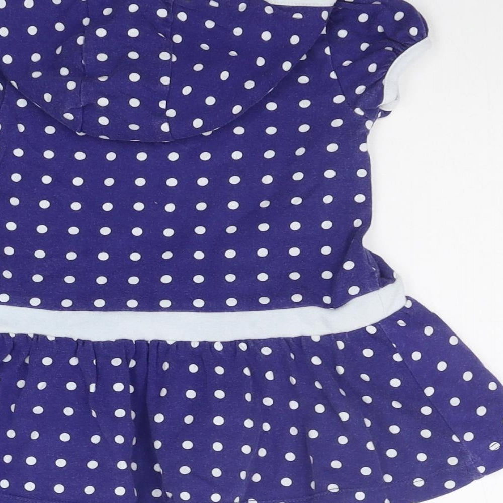 TU Girls Blue Geometric  A-Line  Size 9-12 Months