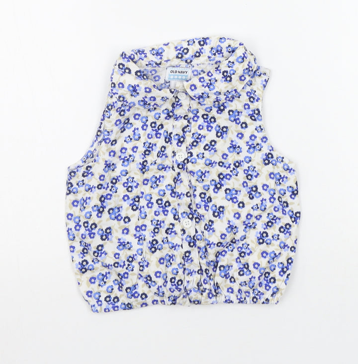 Old Navy Girls White Geometric  Basic Tank Size 2 Years