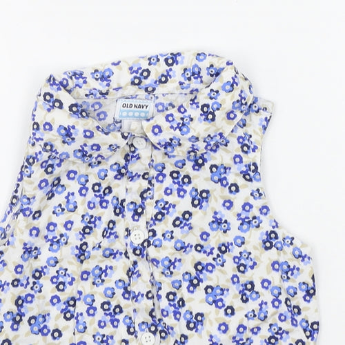 Old Navy Girls White Geometric  Basic Tank Size 2 Years