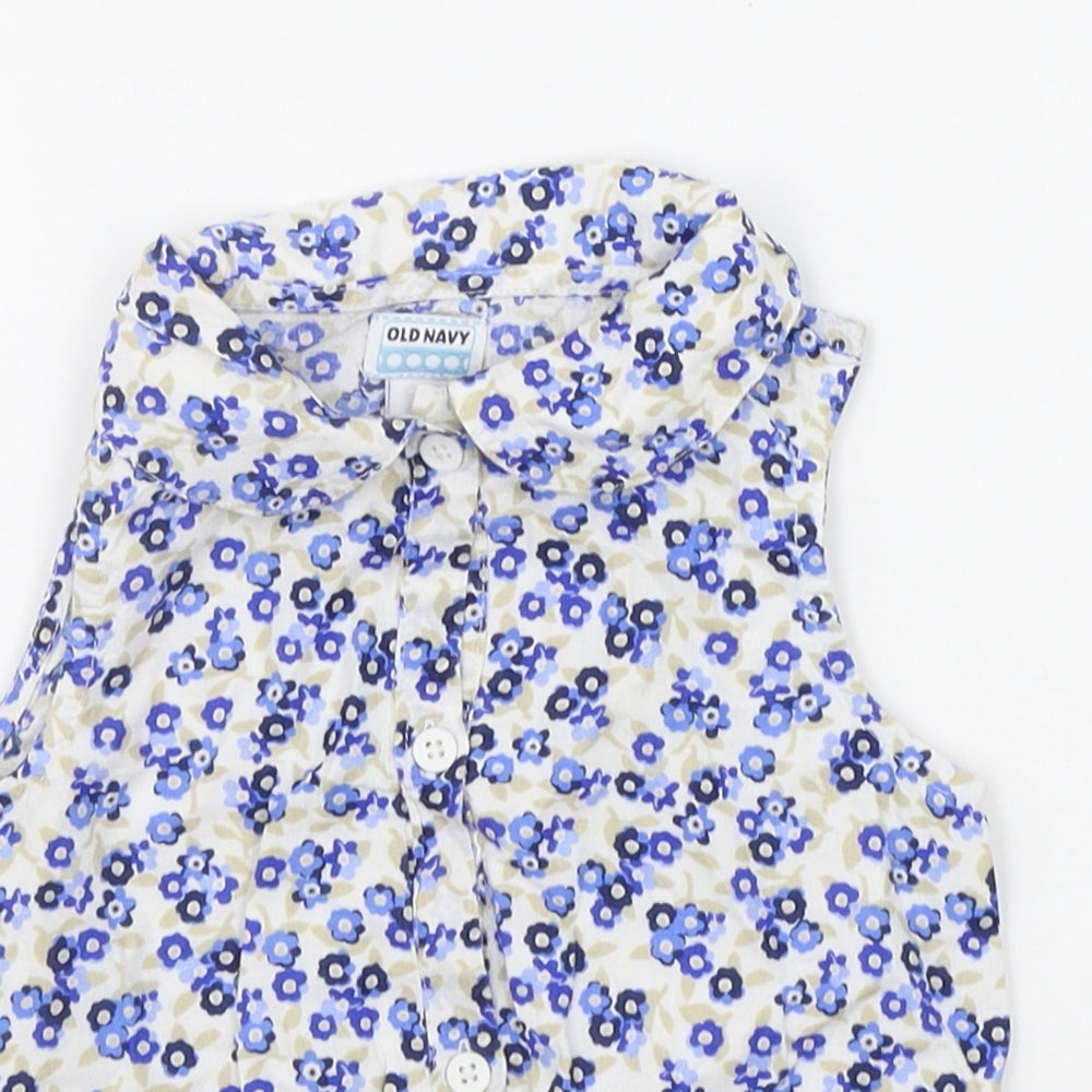 Old Navy Girls White Geometric  Basic Tank Size 2 Years