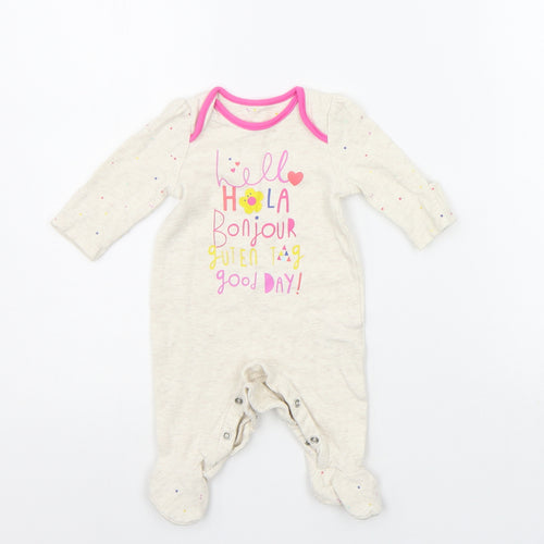 Mothercare Baby Beige Geometric  Babygrow One-Piece Size 0-3 Months