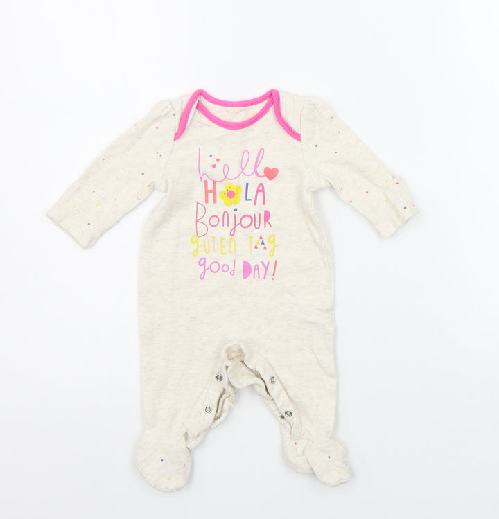 Mothercare Baby Beige Geometric  Babygrow One-Piece Size 0-3 Months