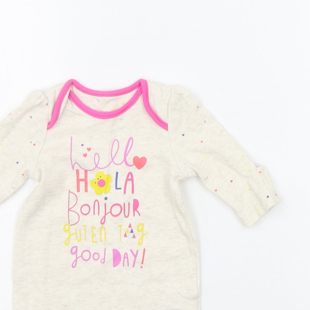 Mothercare Baby Beige Geometric  Babygrow One-Piece Size 0-3 Months