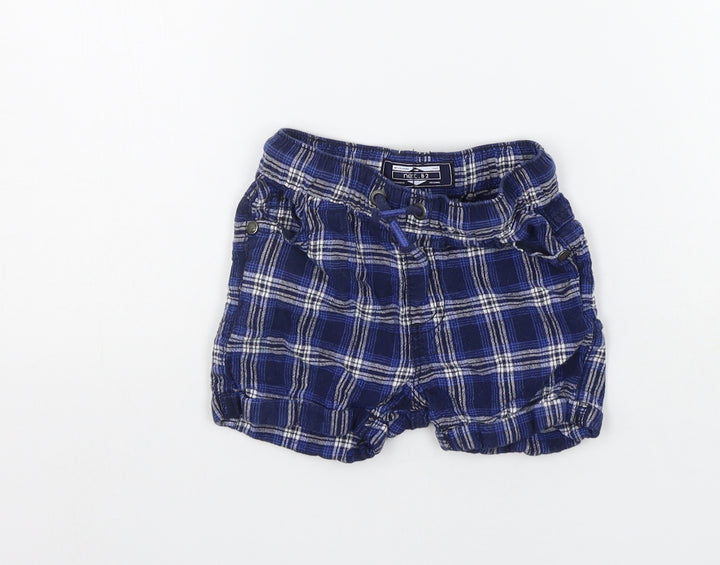 NEXT Boys Blue Check Cropped Trousers Size 9-12 Months