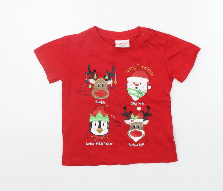 Babytown Boys Red Basic Polo Size 12-18 Months - CHRISTMAS