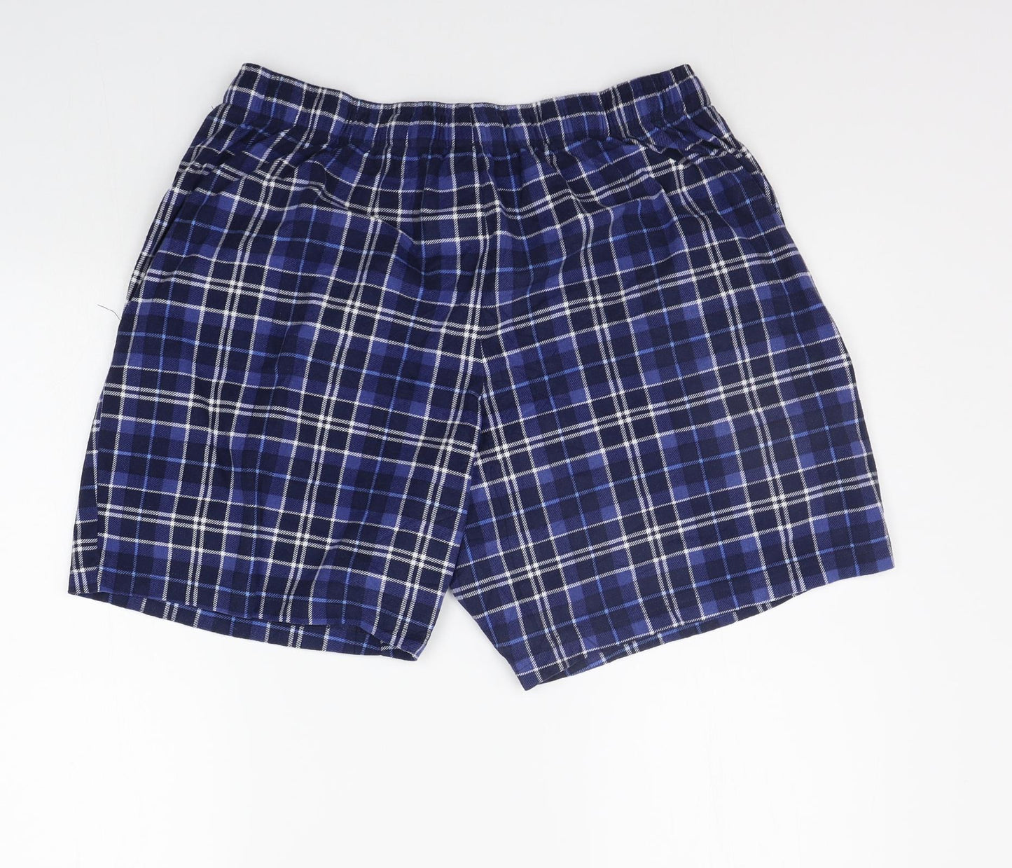 NEXT Mens Blue Check   Sleep Shorts Size L  - Elasticated Waist