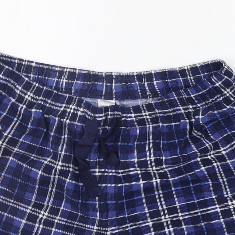NEXT Mens Blue Check   Sleep Shorts Size L  - Elasticated Waist