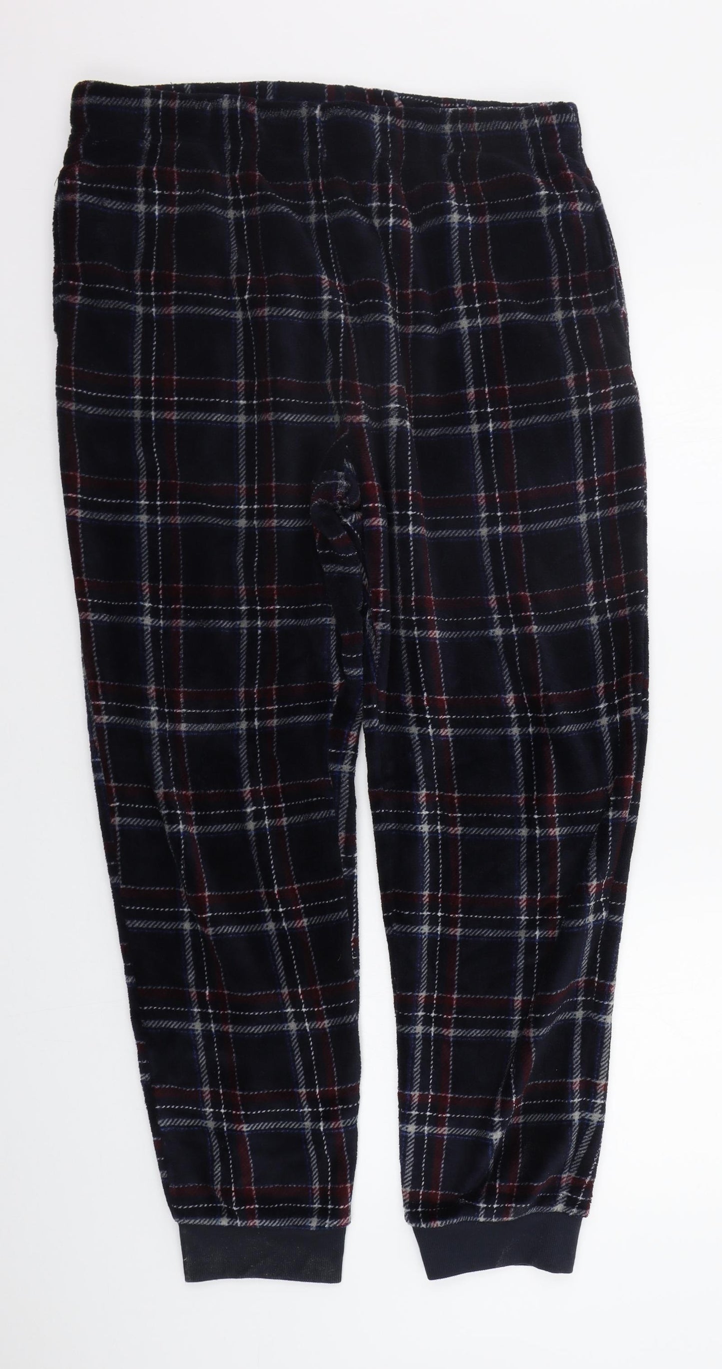 Matalan Mens Black Check   Lounge Pants Size L  - Elasticated Waist
