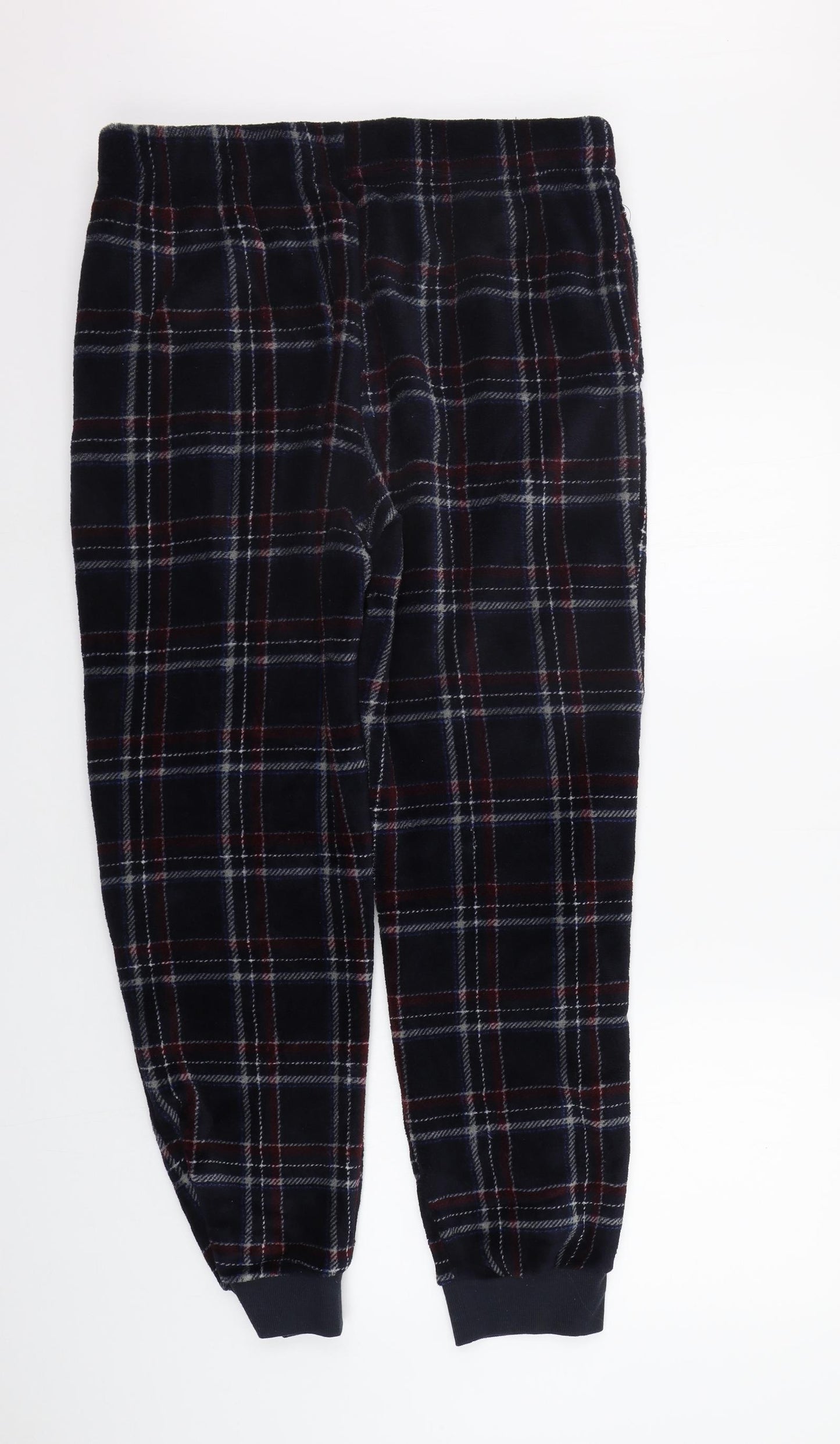 Matalan Mens Black Check   Lounge Pants Size L  - Elasticated Waist