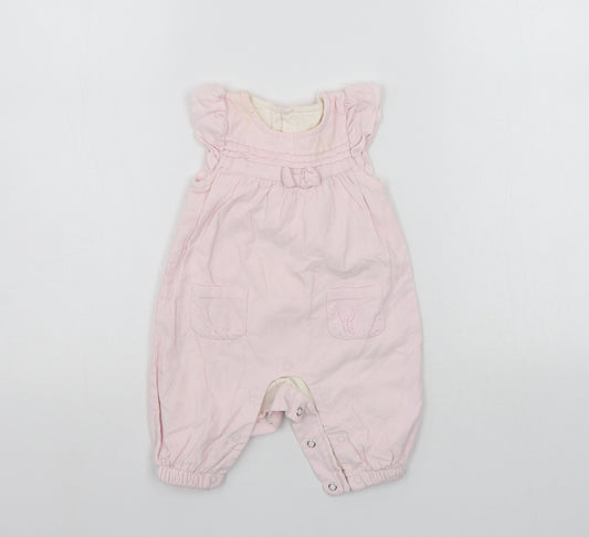 Front view of F&F Baby Pink Babygrow One-Piece, size 0-3, Months