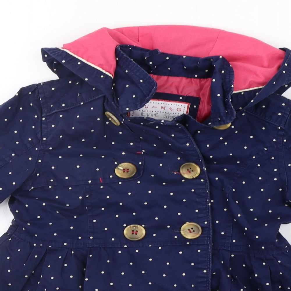 Nutmeg Boys Blue Polka Dot  Jacket Coat Size 5-6 Years