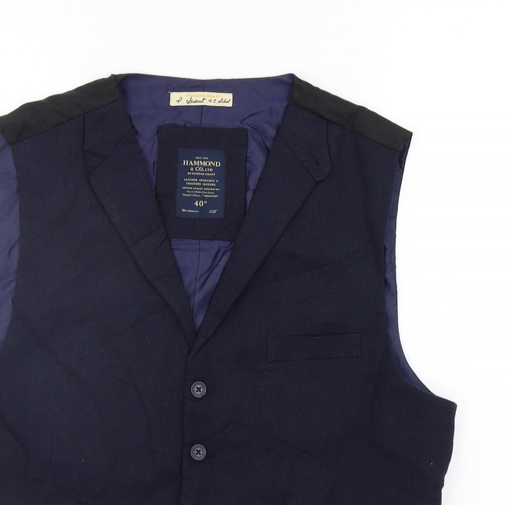 Hammond & CO Mens Blue   Jacket Suit Waistcoat Size S