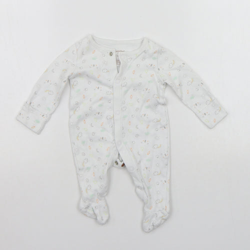 F&F Baby White Geometric  Babygrow One-Piece Size 0-3 Months