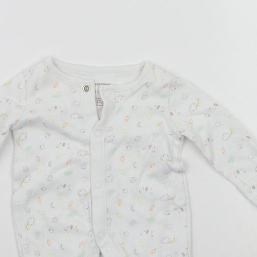 F&F Baby White Geometric  Babygrow One-Piece Size 0-3 Months