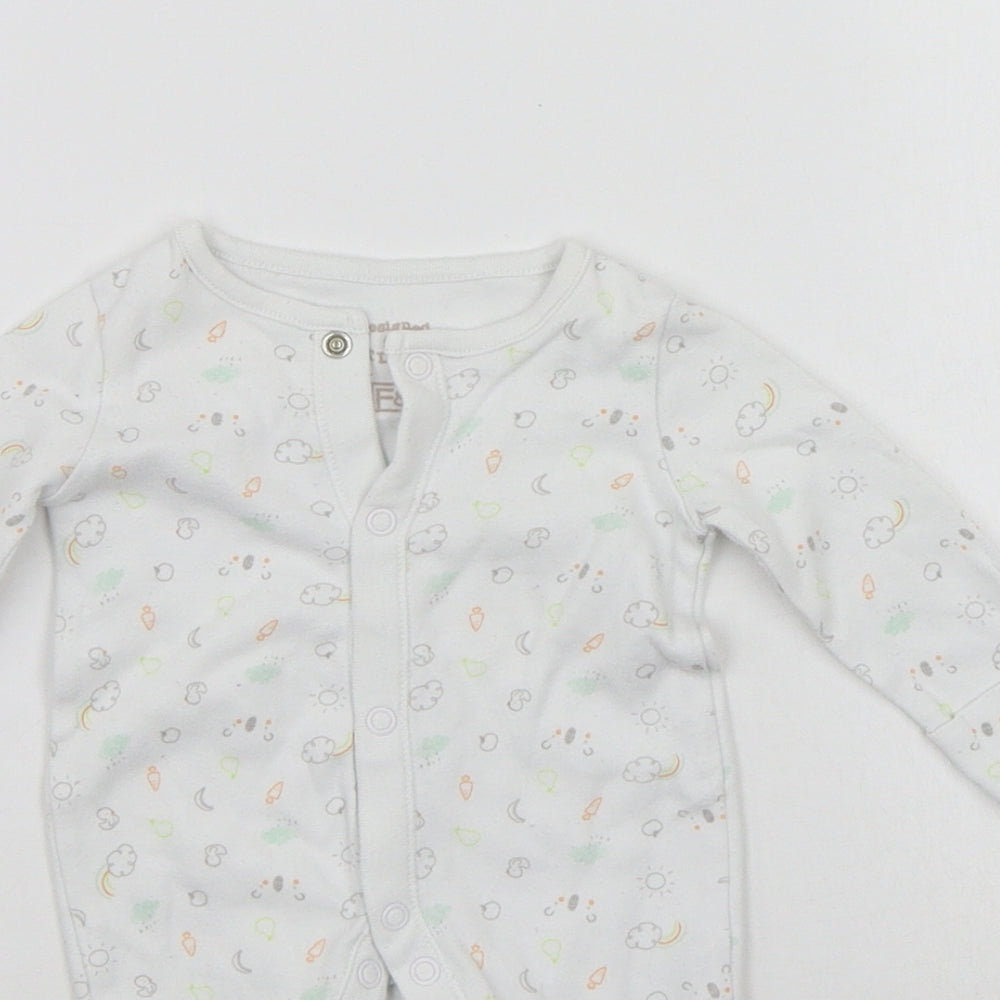 F&F Baby White Geometric  Babygrow One-Piece Size 0-3 Months