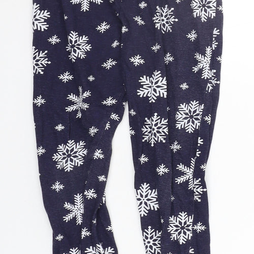 B&M Girls Blue Geometric  Top Pyjama Pants Size 7-8 Years  - SNOW FLAKE