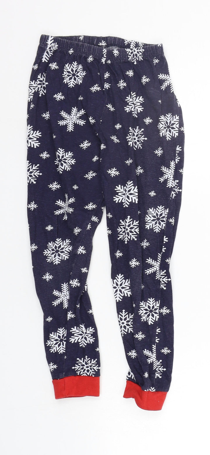 B&M Girls Blue Geometric Top Pyjama Pants Size 7-8 Years - SNOW FLAKE