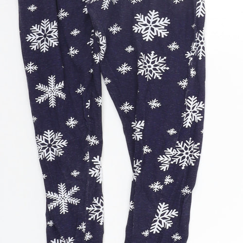 B&M Girls Blue Geometric  Top Pyjama Pants Size 7-8 Years  - SNOW FLAKE