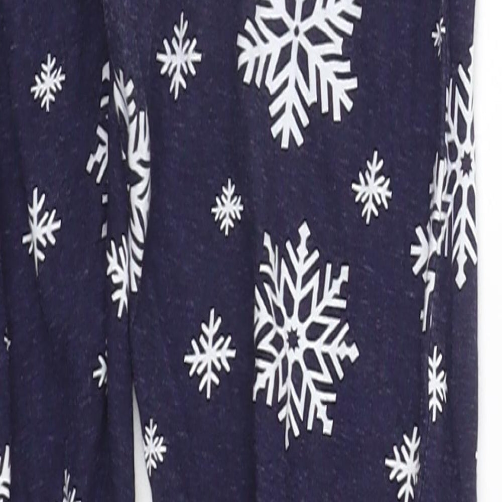 B&M Girls Blue Geometric  Top Pyjama Pants Size 7-8 Years  - SNOW FLAKE