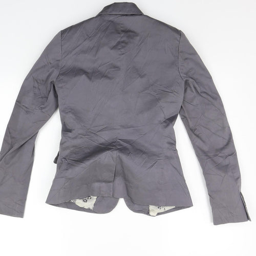 H&M Womens Grey Ikat  Jacket Blazer Size 6