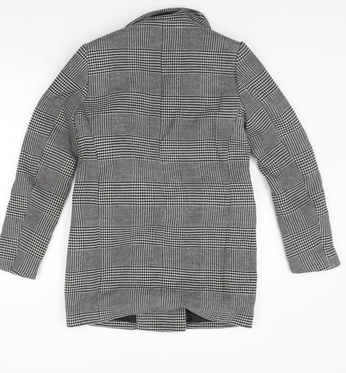 New Look Womens Black Check  Jacket Coat Size 8