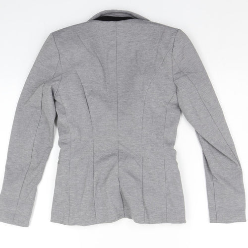 H&M Womens Grey Striped  Jacket Suit Jacket Size 6