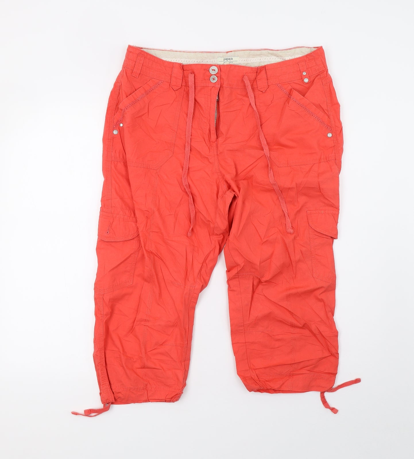 Matalan Womens Red   Cropped Trousers Size 16 L20 in