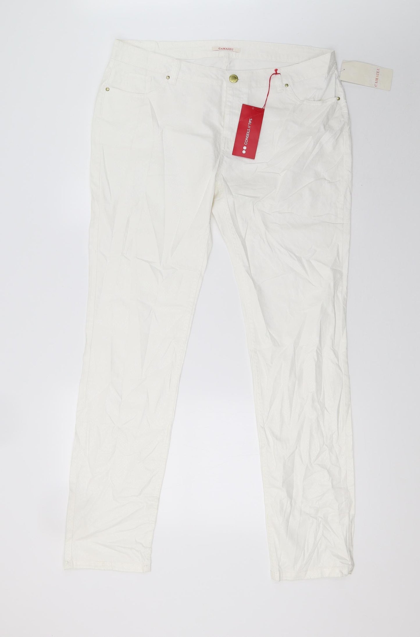 camieu Womens White   Trousers  Size 16 L32 in