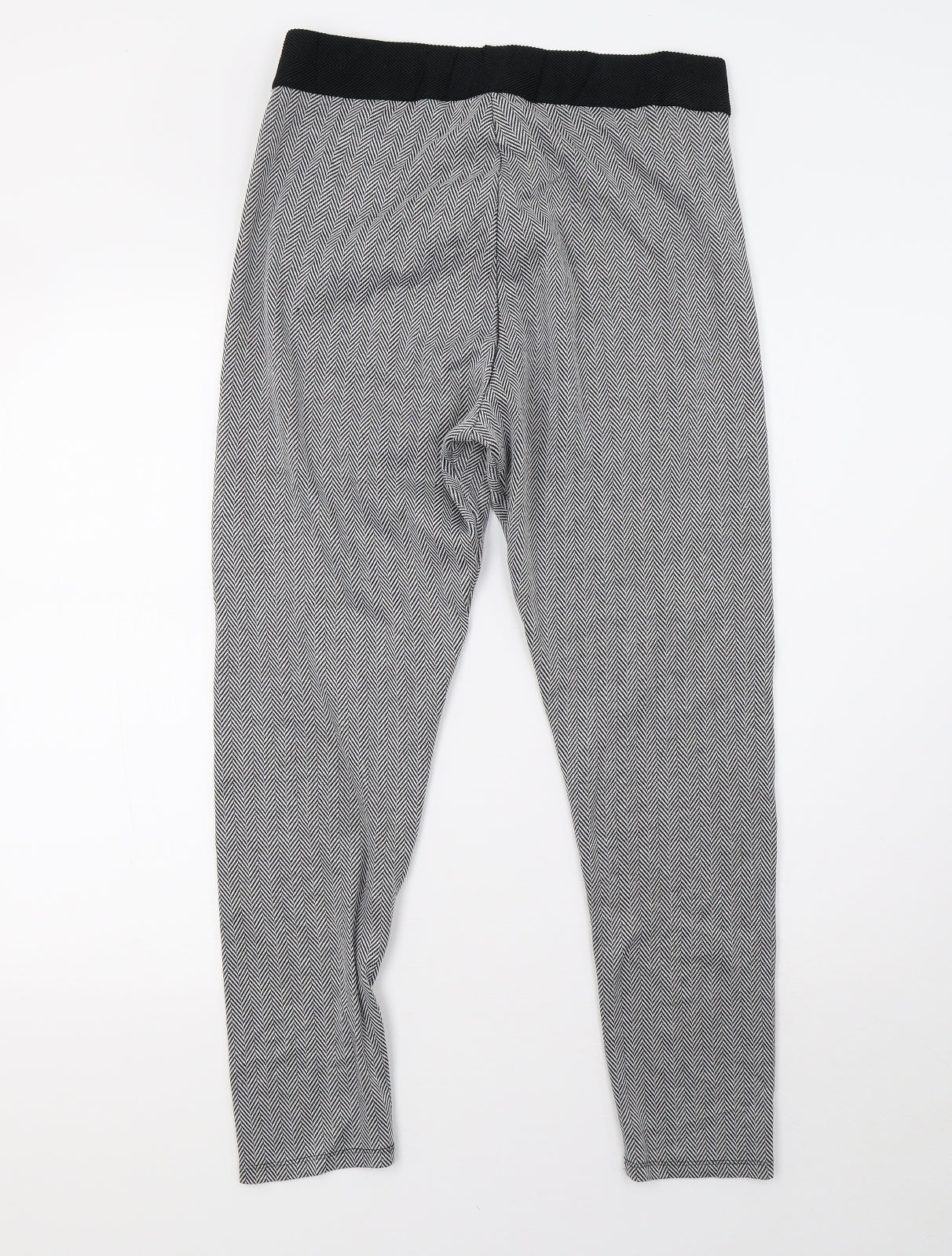 Primark Womens White Check  Trousers  Size 16 L28 in